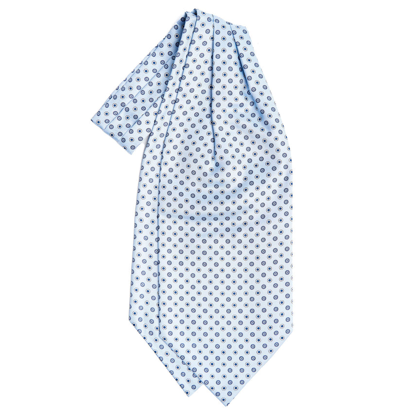 CRAVATTA ASCOT IN SETA AZZURRO