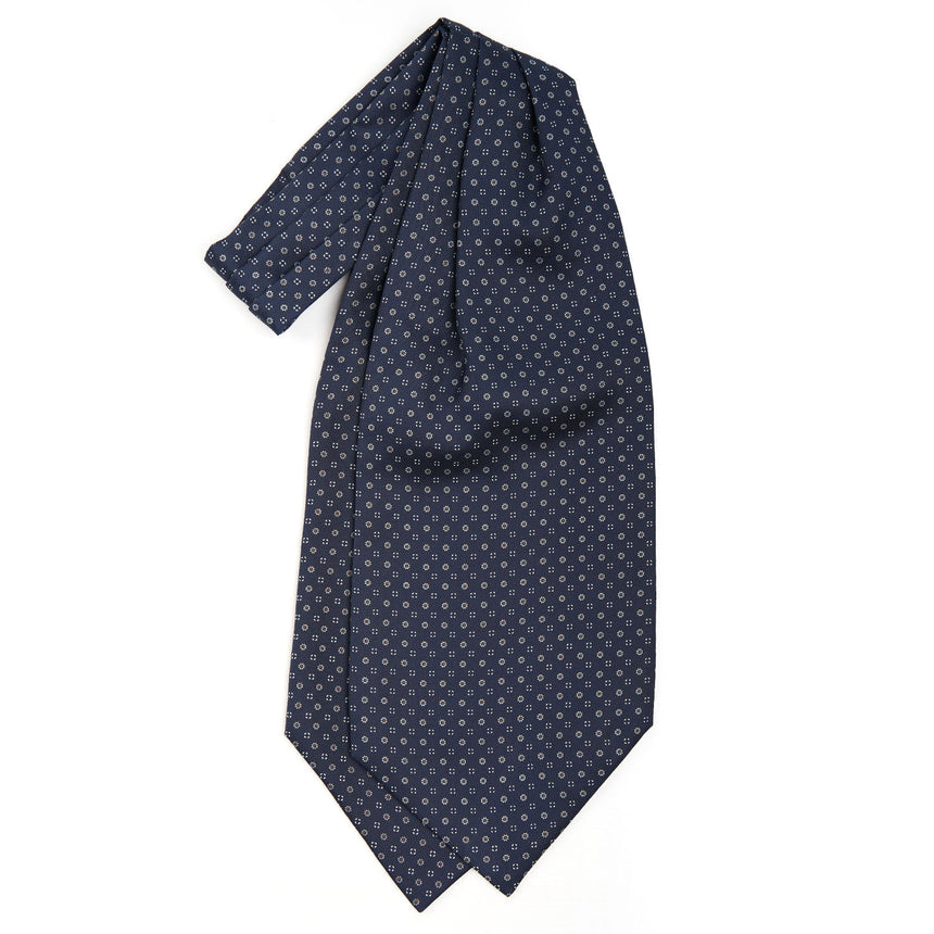 CRAVATTA ASCOT IN SETA BLU SCURO