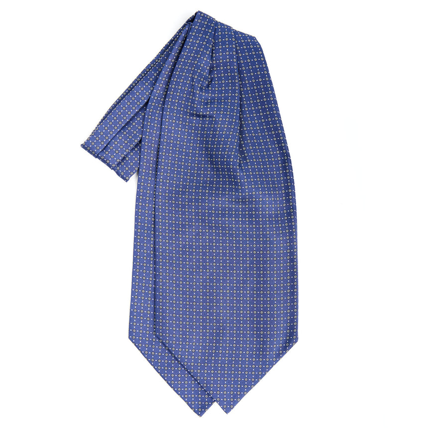 BLUE SILK ASCOT TIE