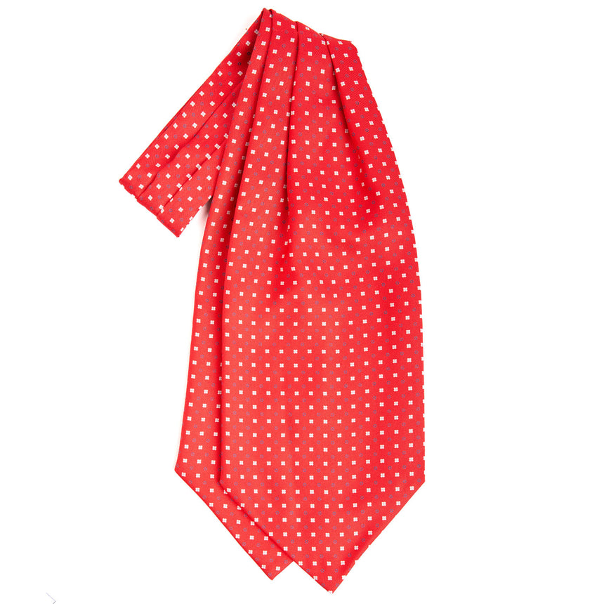 RED SILK ASCOT TIE