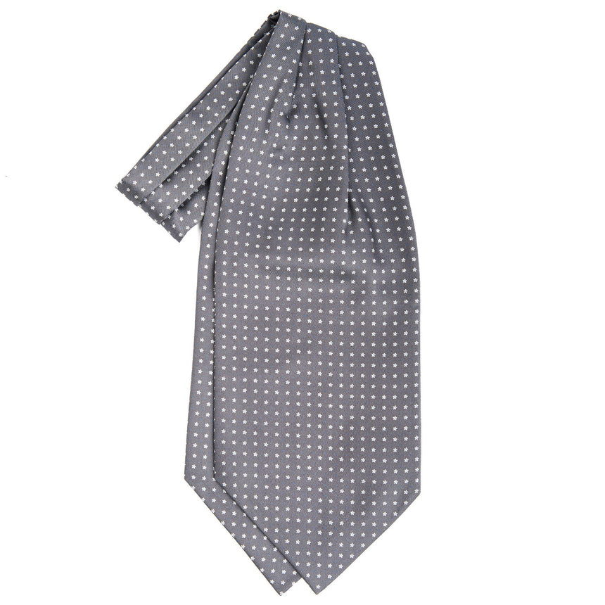 DARK GREY SILK ASCOT TIE