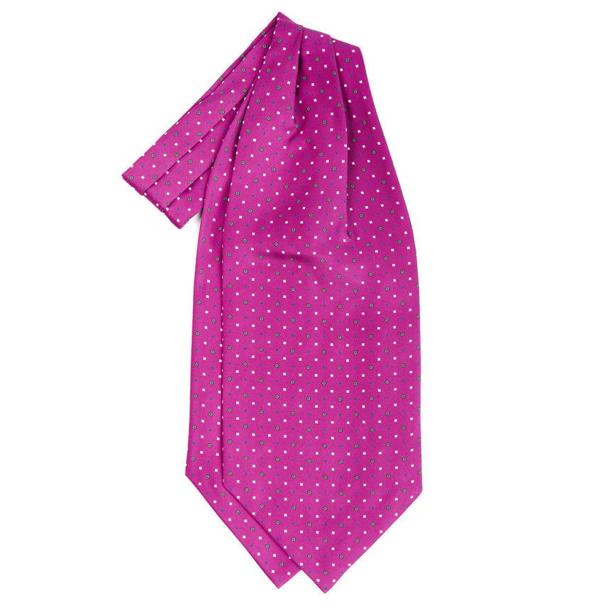 FUCSIA SILK ASCOT TIE