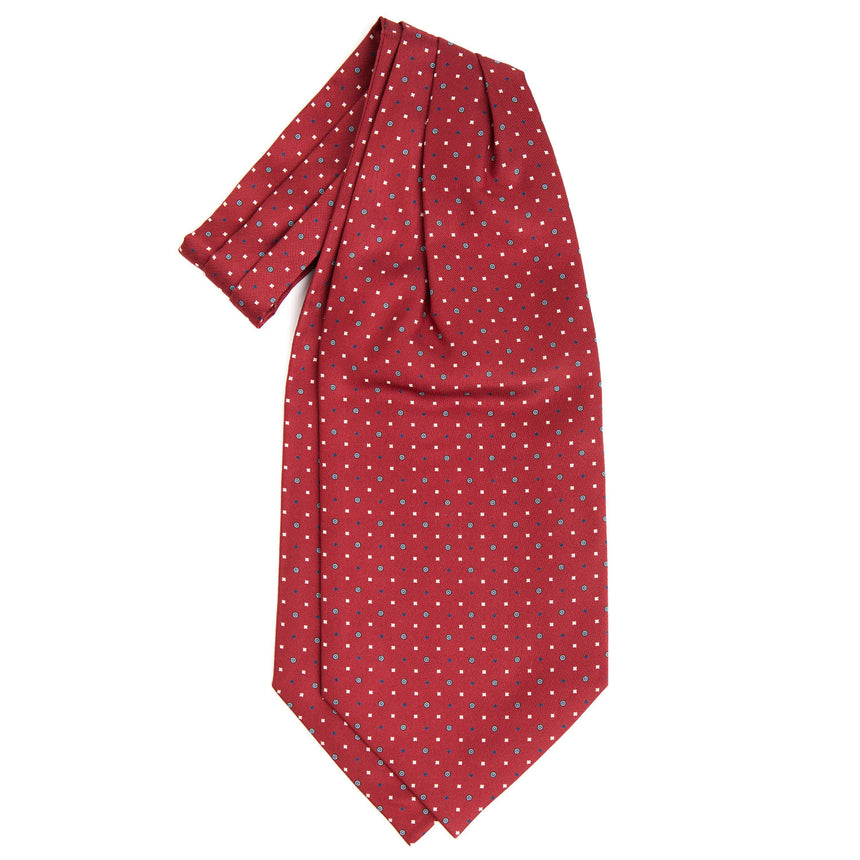 BURGUNDY SILK ASCOT TIE