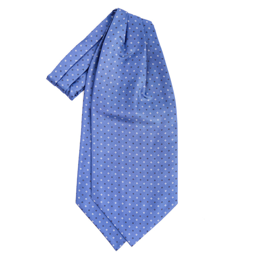 CRAVATTA ASCOT IN SETA AZZURRO POLVERE