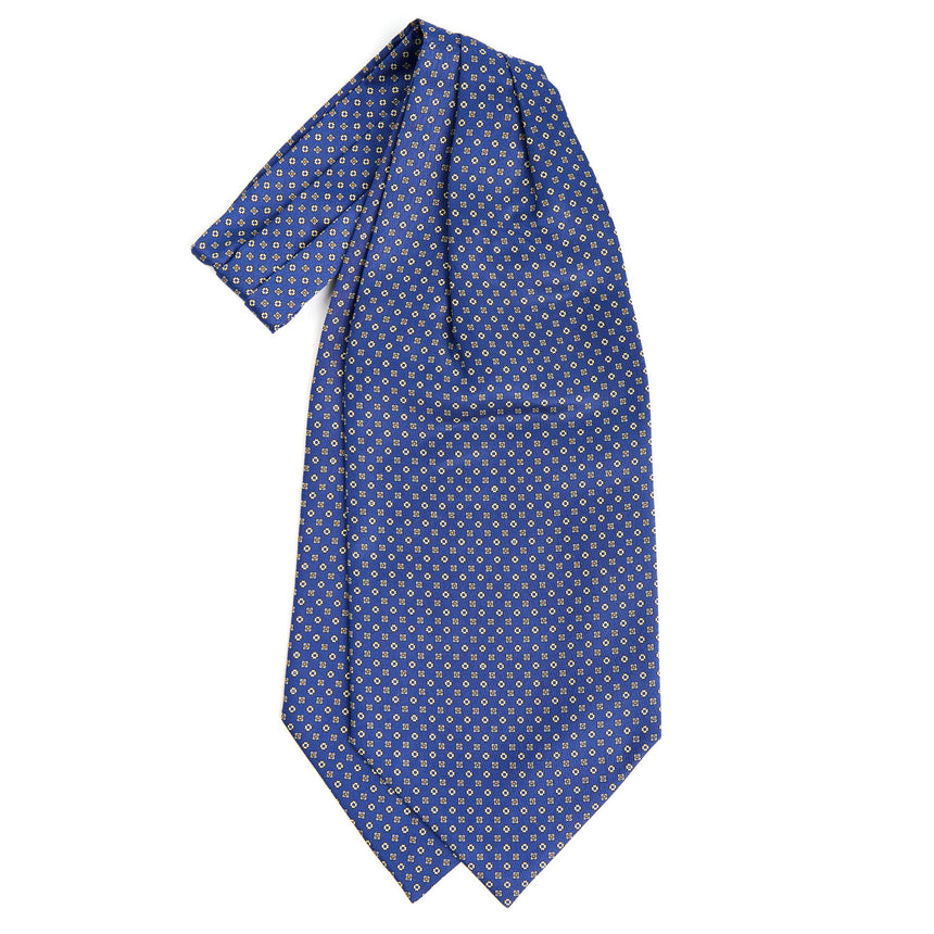 BLU SILK ASCOT TIE