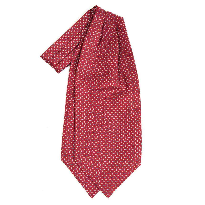 BURGUNDY SILK ASCOT TIE