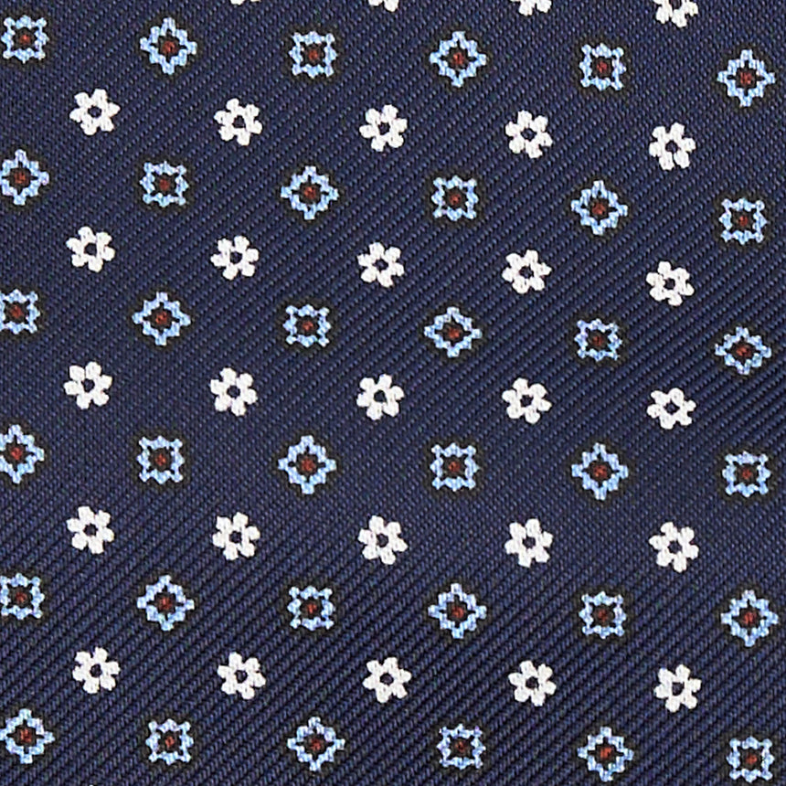 DARK BLUE SILK ASCOT TIE