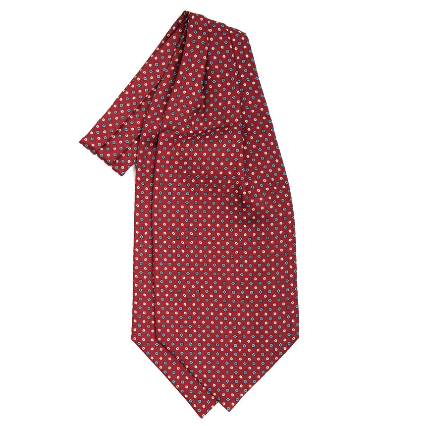 BURGUNDY SILK ASCOT TIE