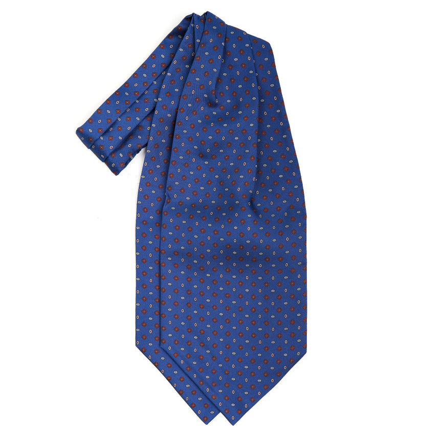 BLUE SILK ASCOT TIE