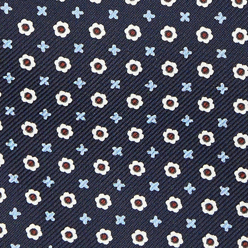 DARK BLUE SILK ASCOT TIE