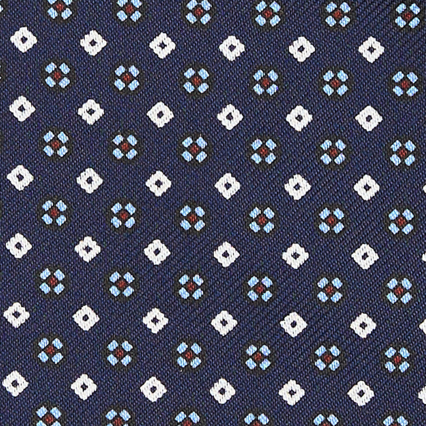 DARK BLUE SILK ASCOT TIE