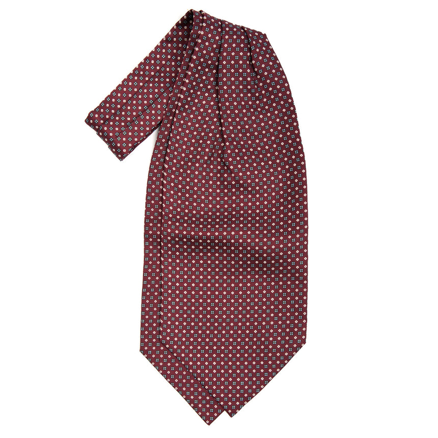 BURGUNDY SILK ASCOT TIE