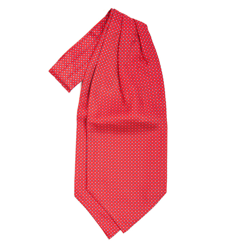 RED SILK ASCOT TIE