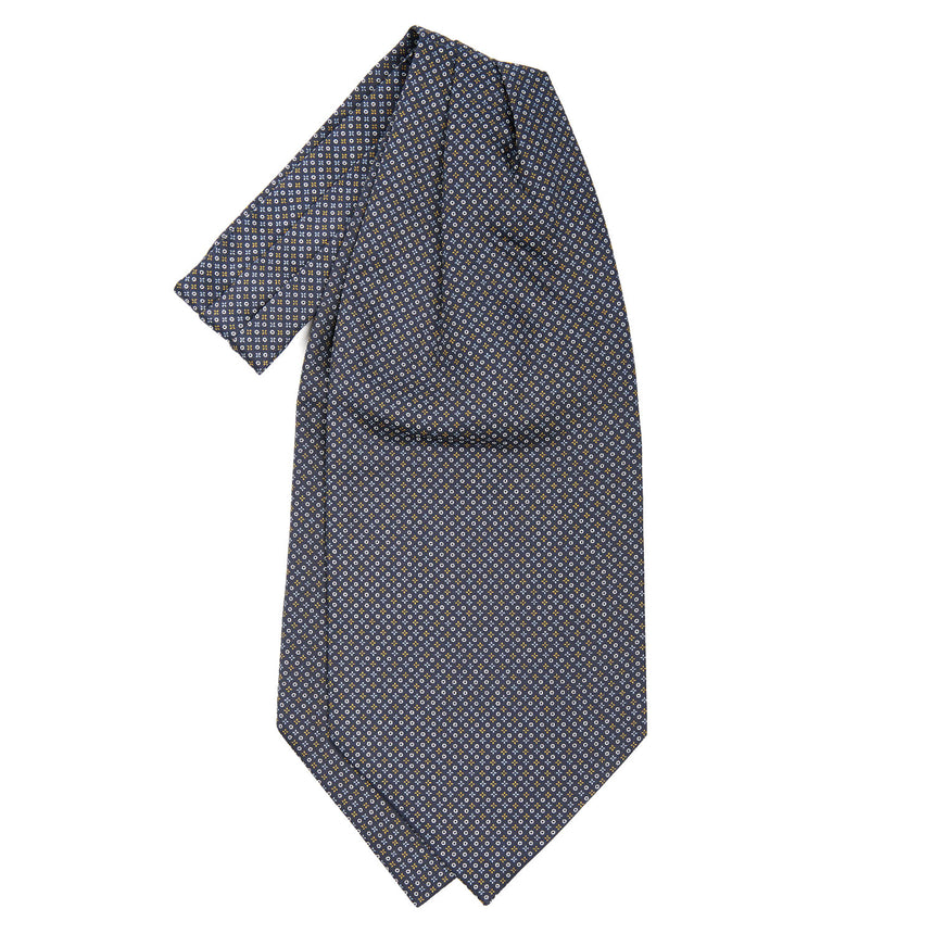 DARK BLUE SILK ASCOT TIE