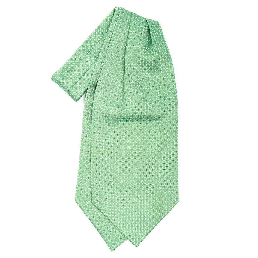 GREEN SILK ASCOT TIE