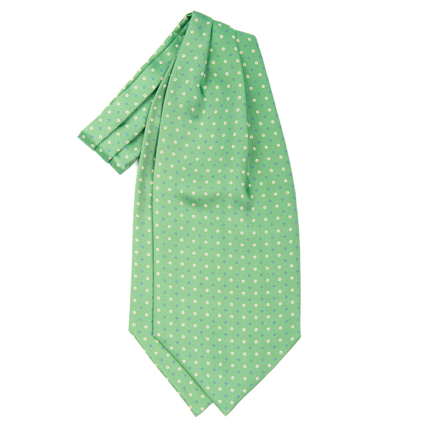 GREEN SILK ASCOT TIE