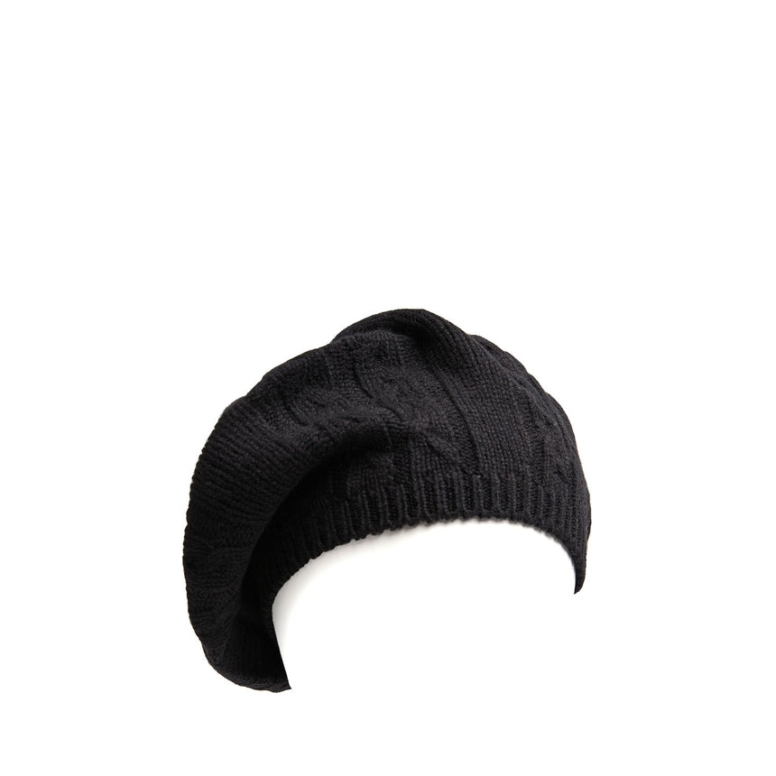 CAPPELLO BASCO A TRECCE NERO