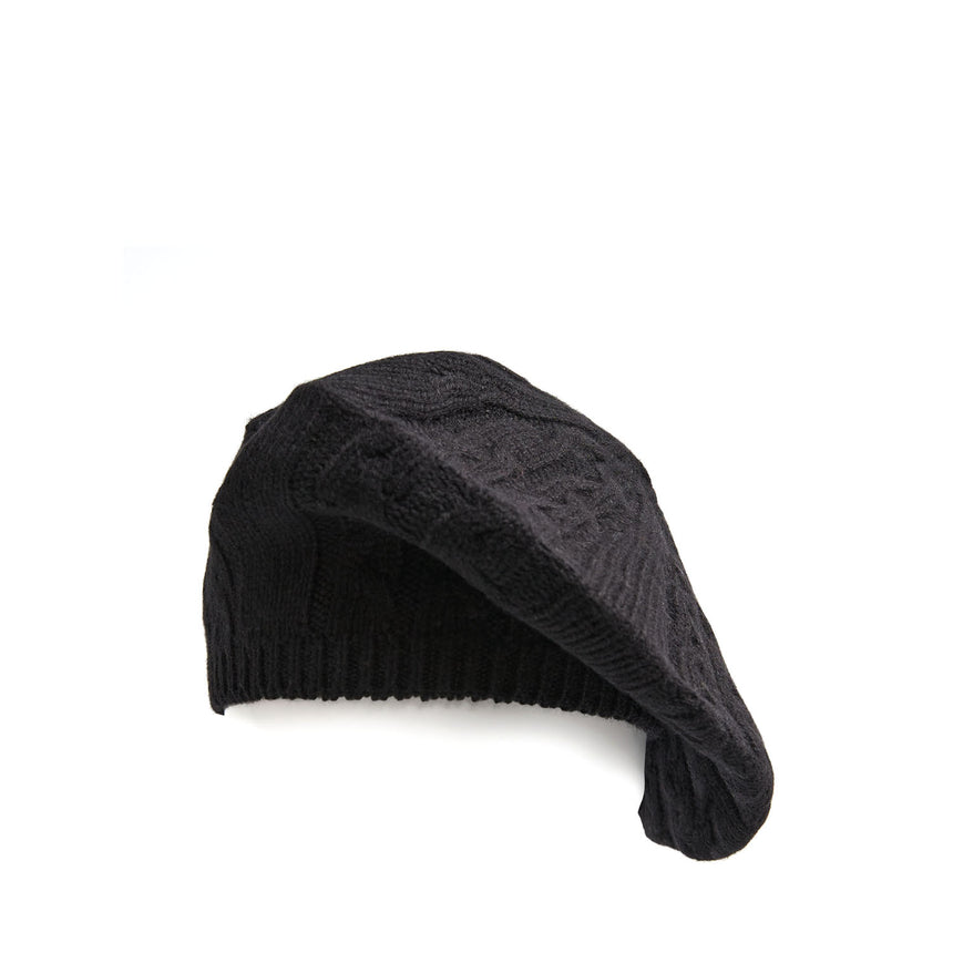 CAPPELLO BASCO A TRECCE NERO