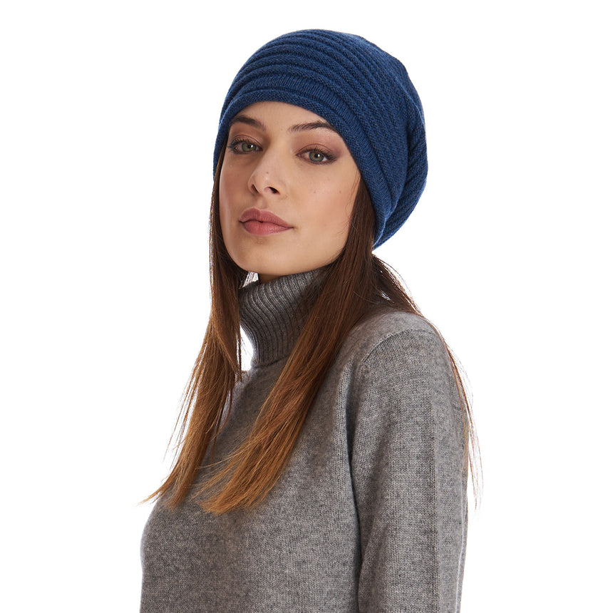 CAPPELLO BASCO A RIGHE BLU