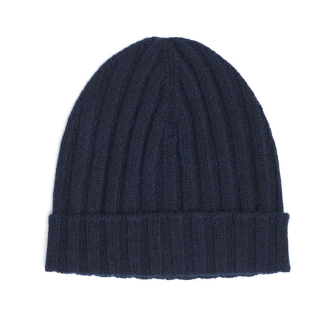 BLUE RIBBED BEANIE