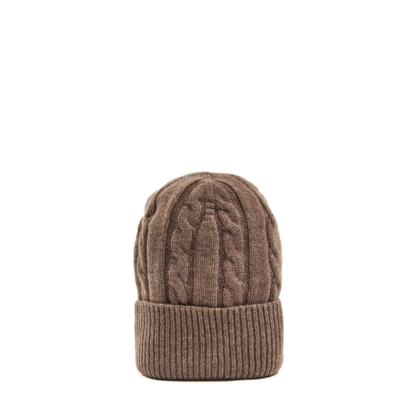 LIGHT BROWN BRAIDED BEANIE