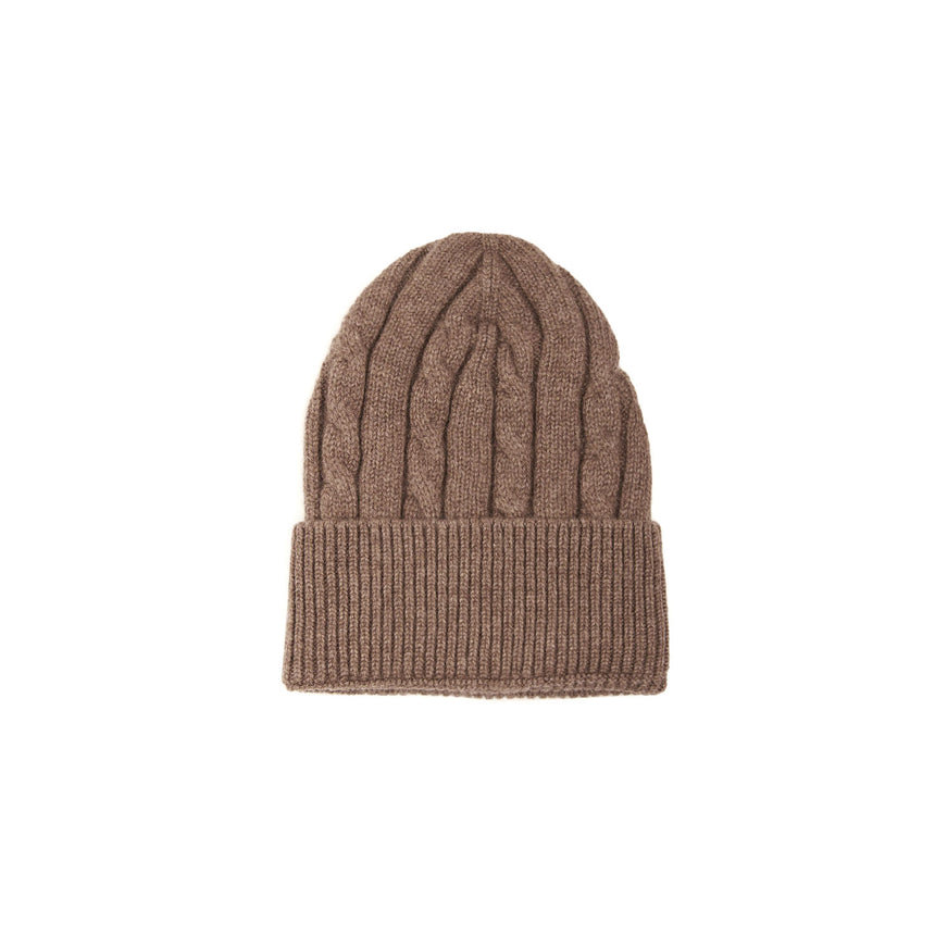 LIGHT BROWN BRAIDED BEANIE