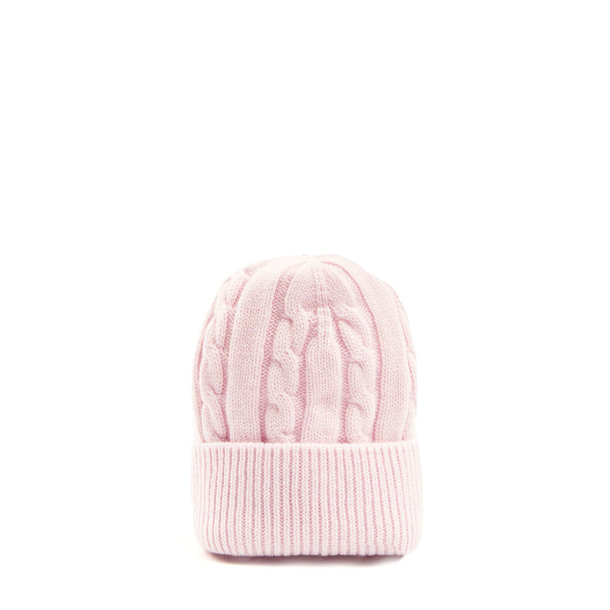 PINK BRAIDED BEANIE