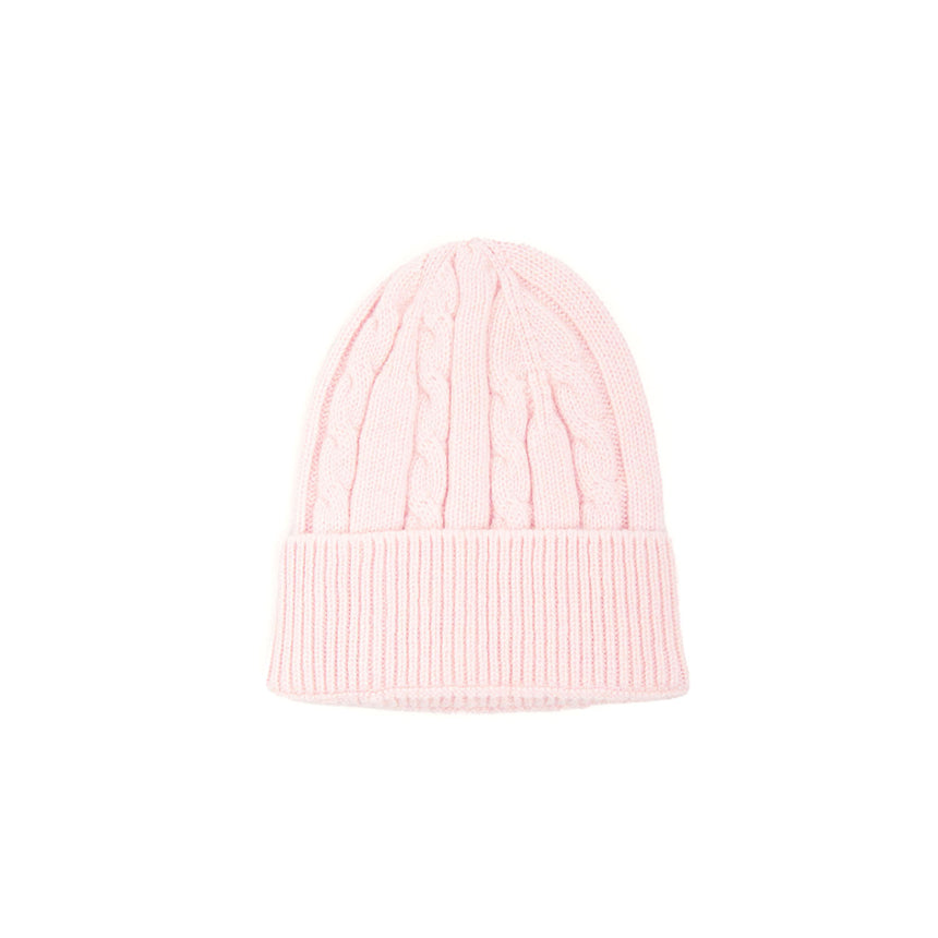 PINK BRAIDED BEANIE