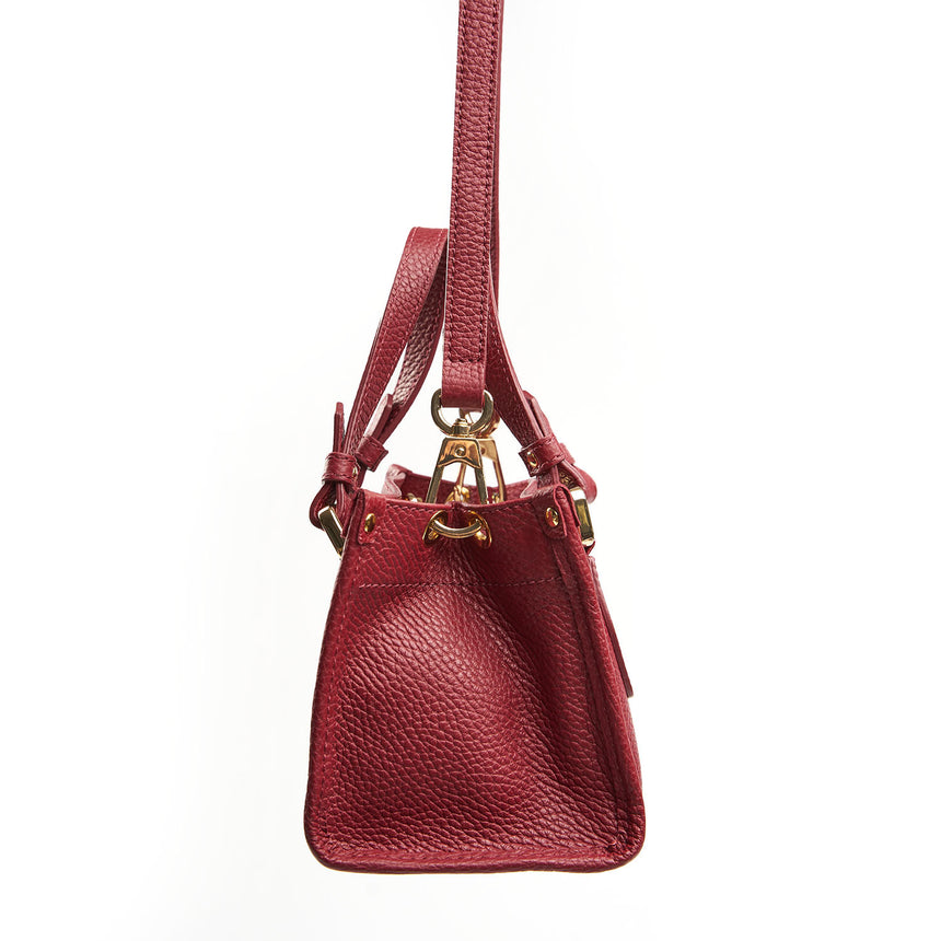 BURGUNDY MINI SHOPPING BAG