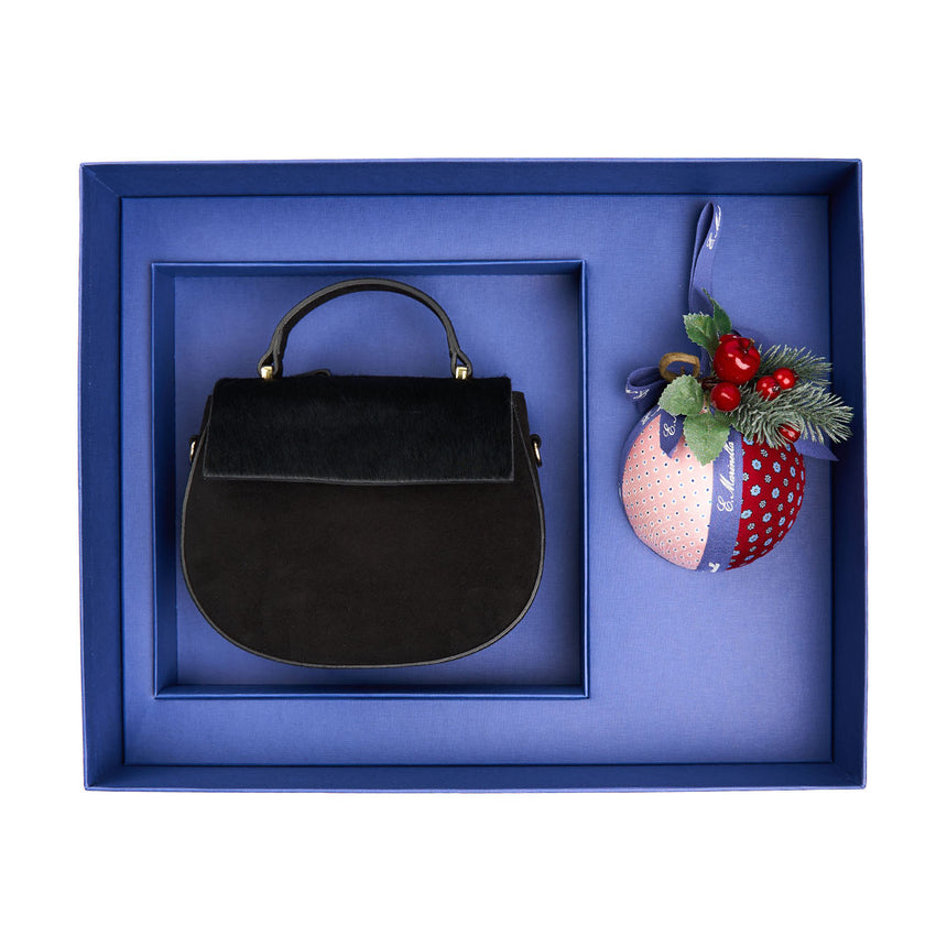 BOX DI NATALE CON BORSA MINI CLEO NERA