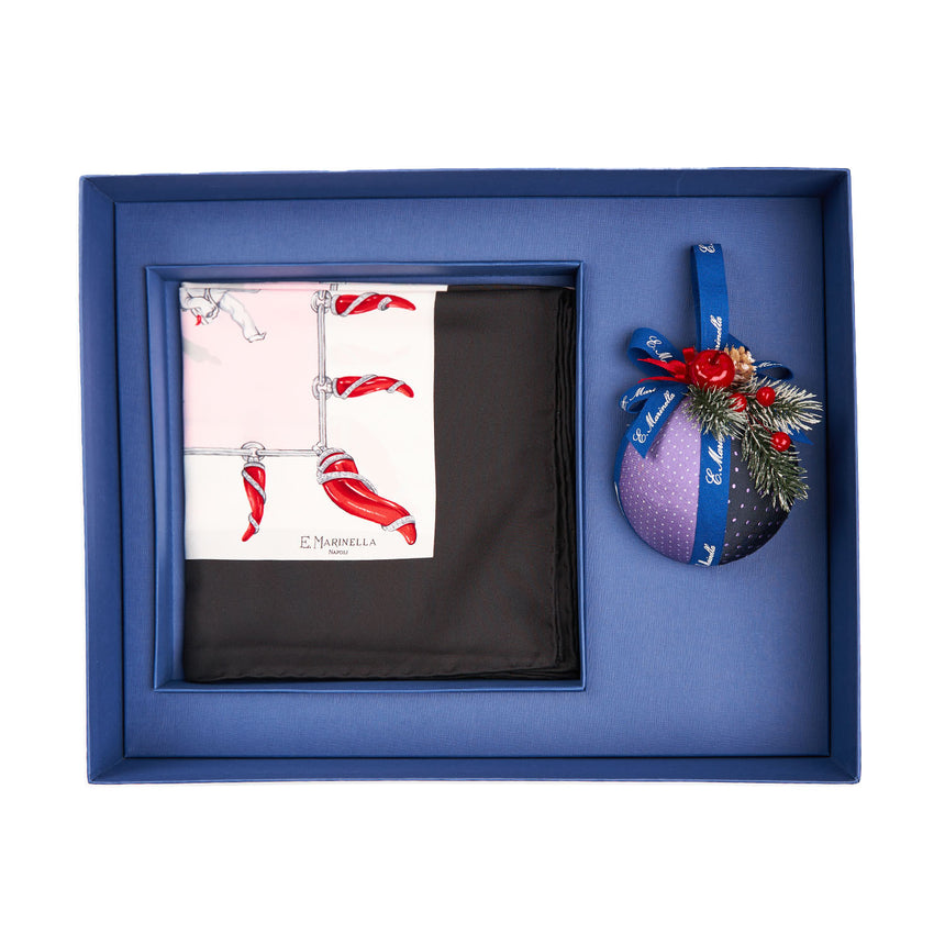 BOX DI NATALE CON FOULARD 90 NERO