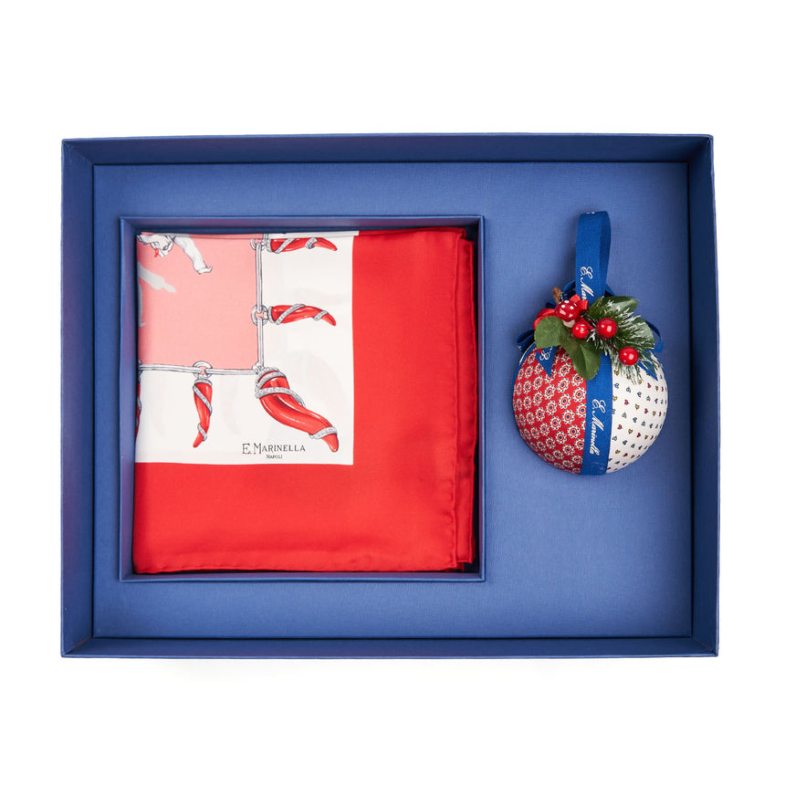 BOX DI NATALE CON FOULARD 90 ROSSO