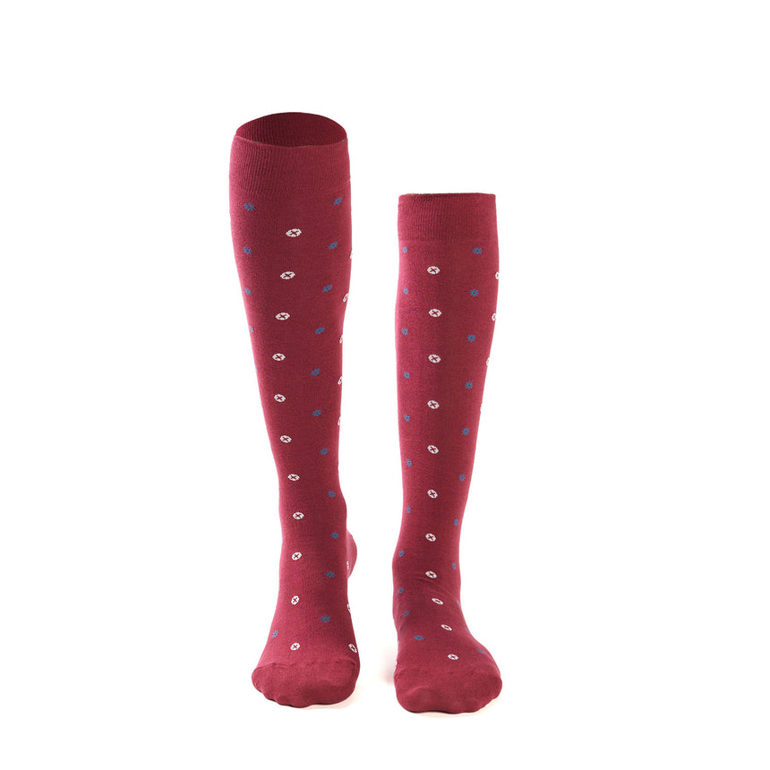 LONG BURGUNDY COTTON SOCKS