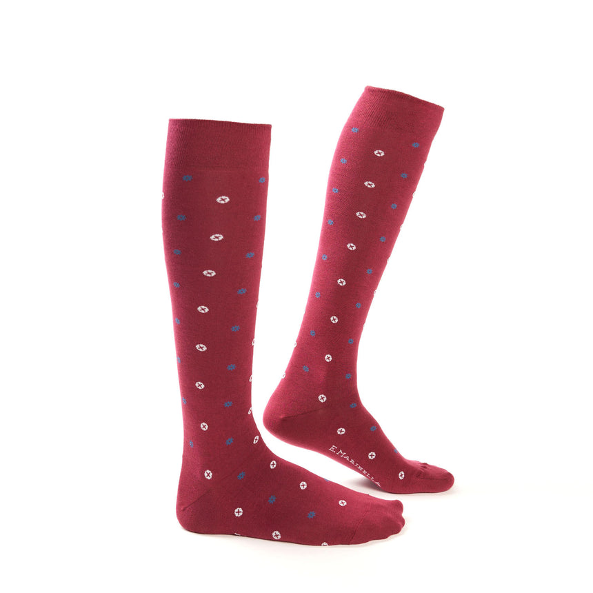 LONG BURGUNDY COTTON SOCKS