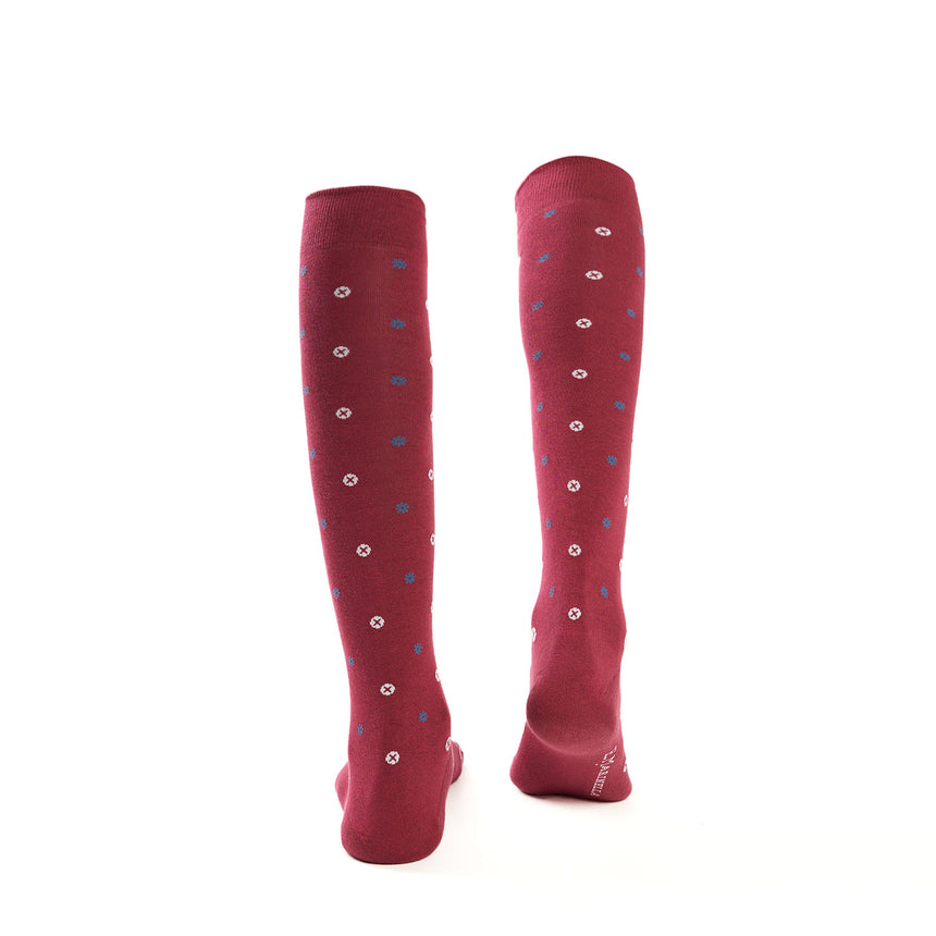 LONG BURGUNDY COTTON SOCKS