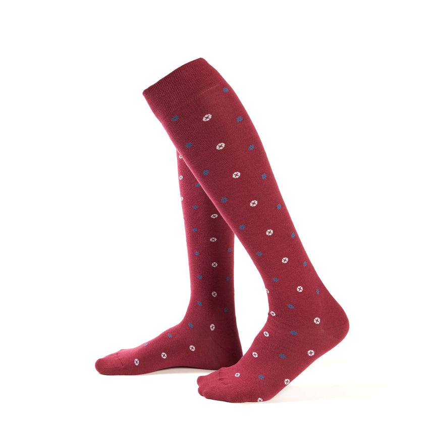 LONG BURGUNDY COTTON SOCKS