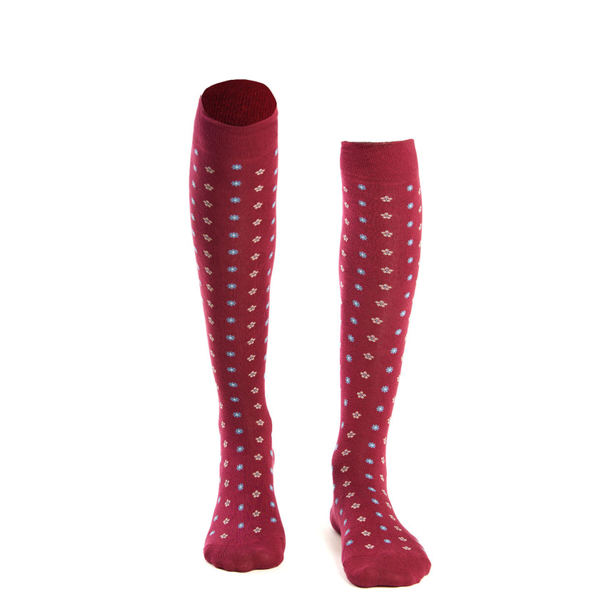 LONG BURGUNDY COTTON SOCKS