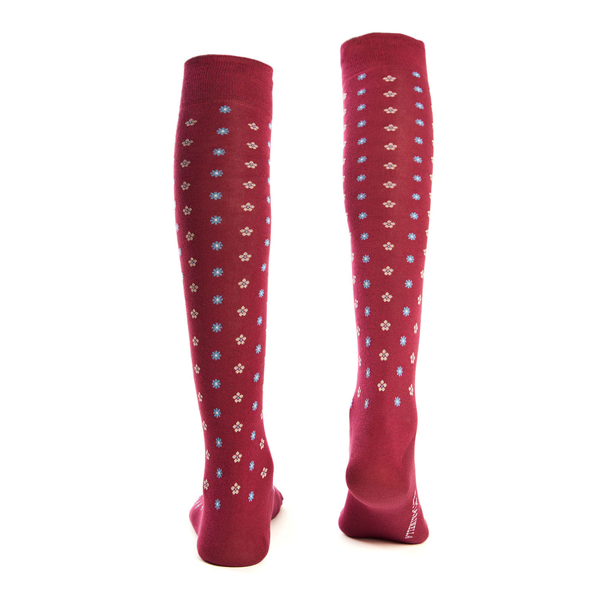 LONG BURGUNDY COTTON SOCKS