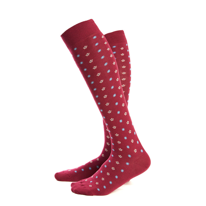 LONG BURGUNDY COTTON SOCKS