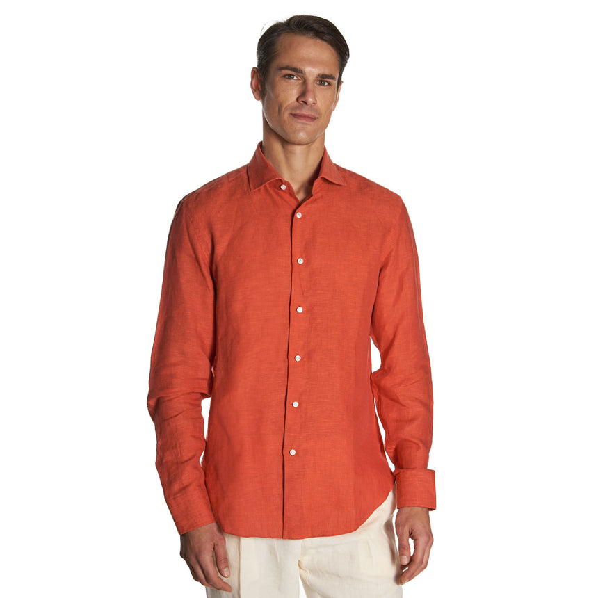 ORANGE LINEN SHIRT