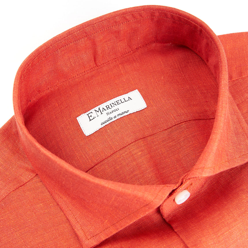 CAMICIA IN LINO ARANCIONE