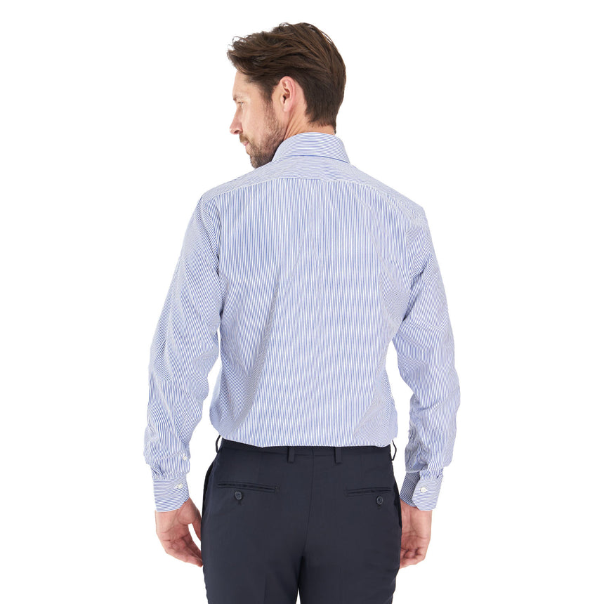 REGULAR WHITE AND BLUE STRIPED CLASSIC SHIRT