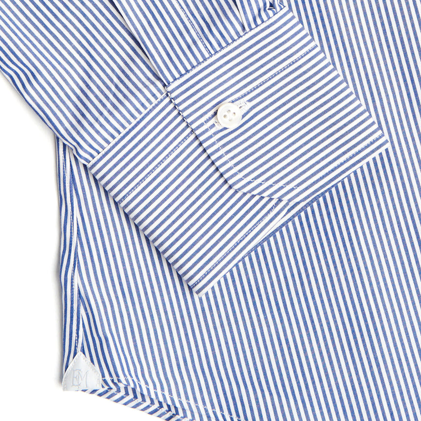 REGULAR WHITE AND BLUE STRIPED CLASSIC SHIRT