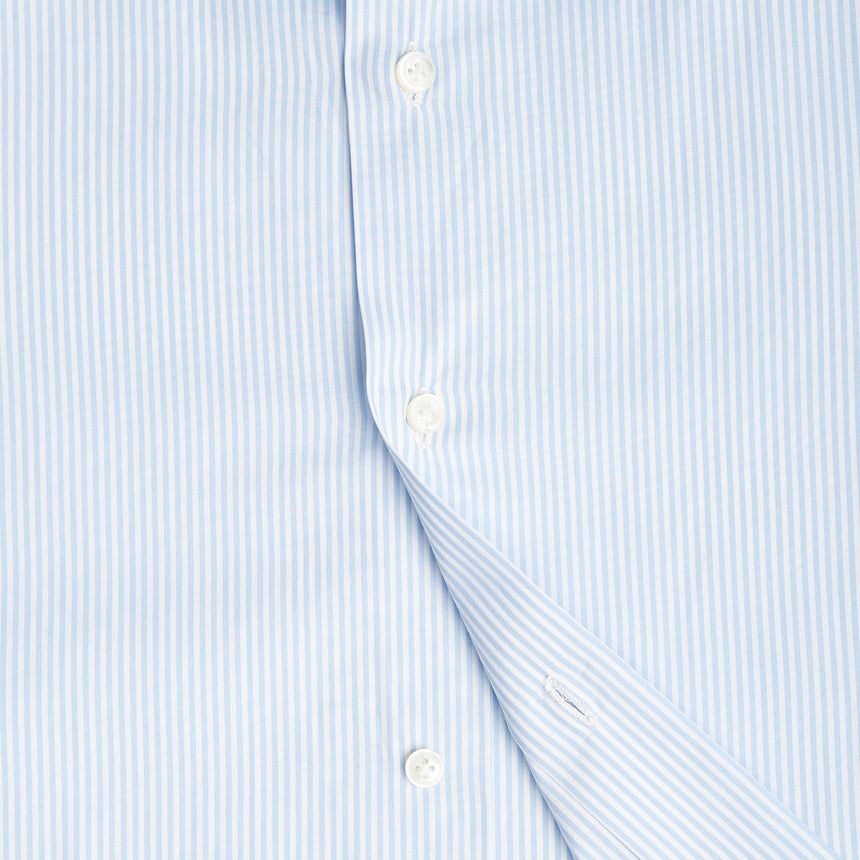 CAMICIA CLASSICA A RIGHE BIANCO E AZZURRO SLIM