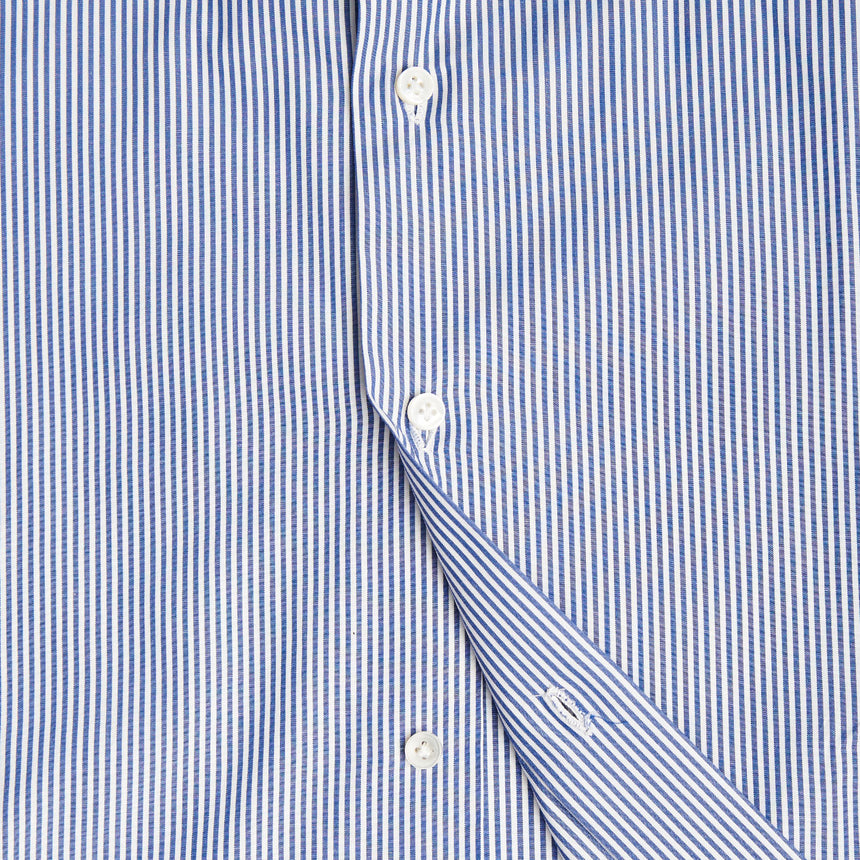 CAMICIA CLASSICA A RIGHE BIANCO E BLU SLIM