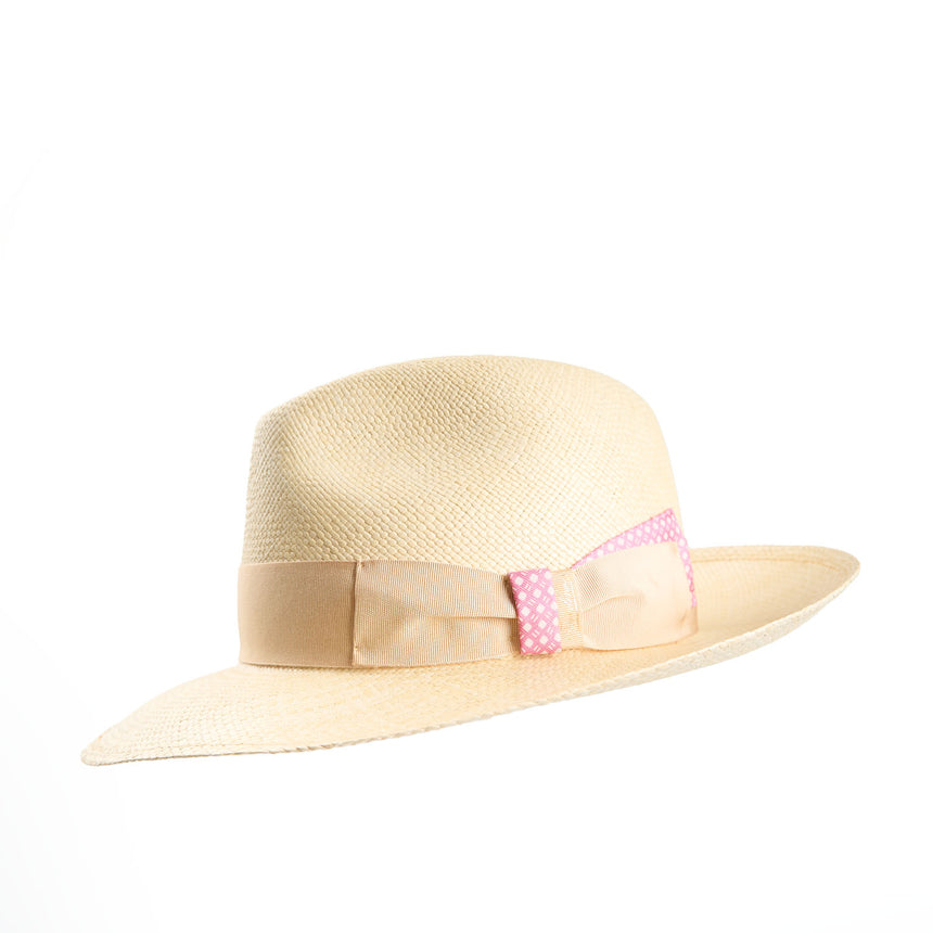 PANAMA AMEDEO MODEL WITH PINK SILK DETAILS