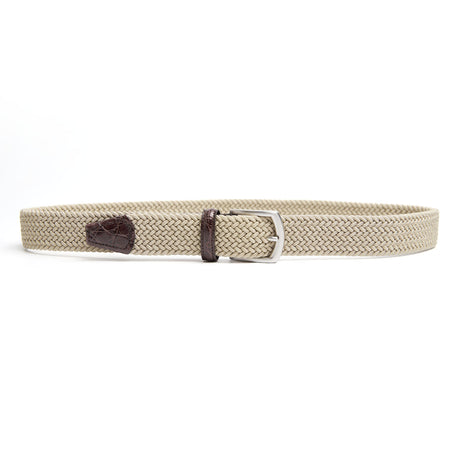 BEIGE WOVEN STRETCH BELT