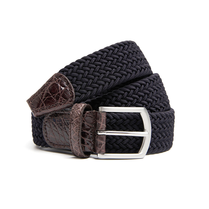 BLUE WOVEN STRETCH BELT