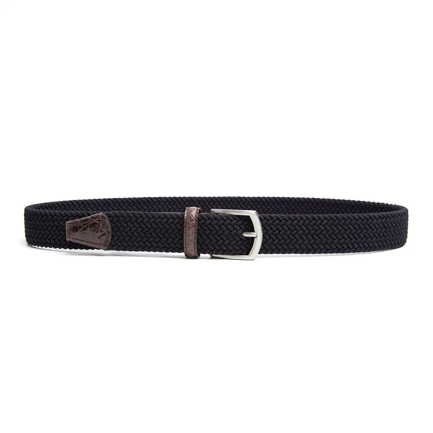 BLUE WOVEN STRETCH BELT