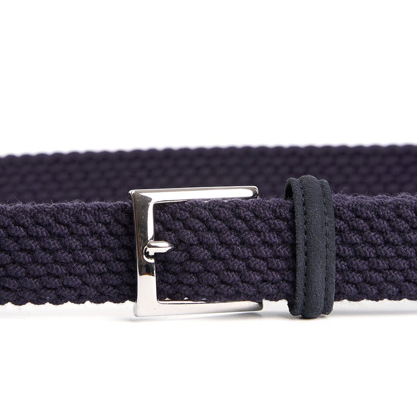 DARK BLUE WOVEN BELT IN WOOL